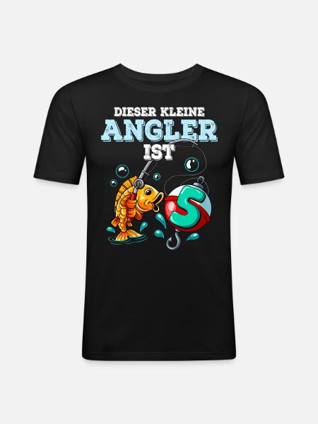5 Birthday Angler Fishing - Men's Slim Fit T-Shirt - black