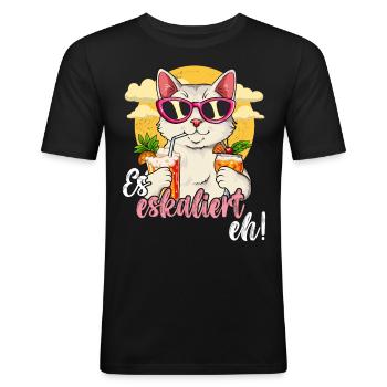 Es Eskaliert Eh - Männer Slim Fit T-Shirt - Schwarz - Vorne - Nik (191cm)