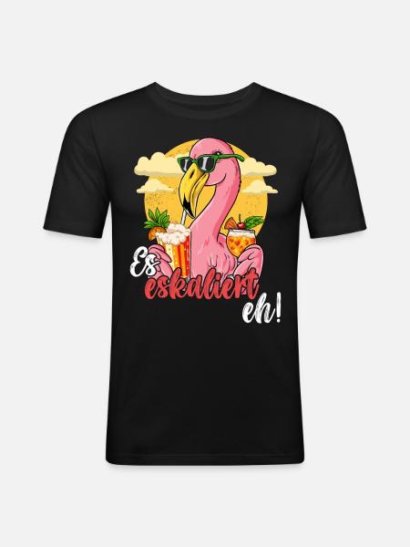 Es Eskaliert Eh - Männer Slim Fit T-Shirt - Schwarz