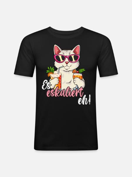 Es Eskaliert Eh - Männer Slim Fit T-Shirt - Schwarz
