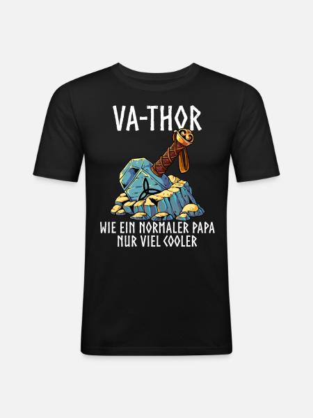 Vathor - Männer Slim Fit T-Shirt - Schwarz