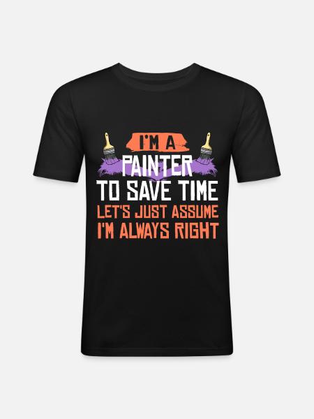 Painter Brush Painting Painter Artist - Men's Slim Fit T-Shirt - black
