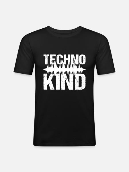 Techno Child Techno Music - Men's Slim Fit T-Shirt - black