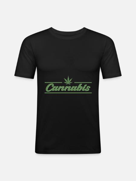 Weed marijuana gift idea - Men's Slim Fit T-Shirt - black