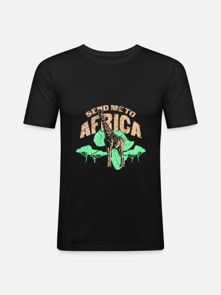 Afrika Safari - Männer Slim Fit T-Shirt - Schwarz