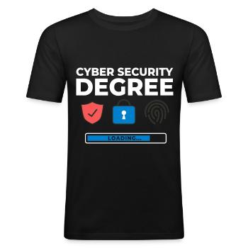 Cyber Security Information Computer Sicherheit - Männer Slim Fit T-Shirt - Schwarz - Vorne - Nik (191cm)