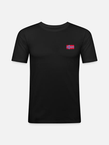 Flag of Norway - Men's Slim Fit T-Shirt - black