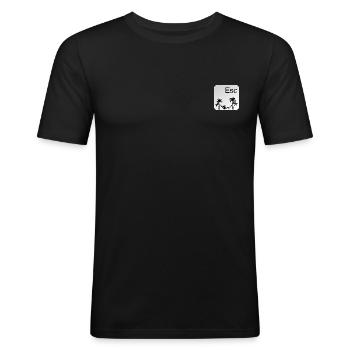 Escape Key to Paradise Hängematten-Design - Männer Slim Fit T-Shirt - Schwarz - Vorne - Nik (191cm)