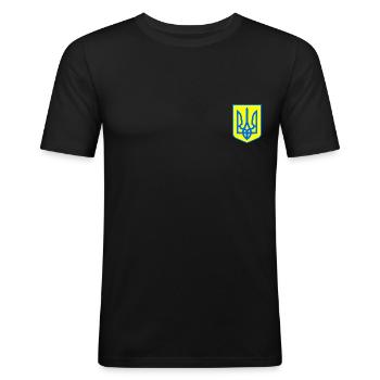 Ukraine - Männer Slim Fit T-Shirt - Schwarz - Vorne - Nik (191cm)