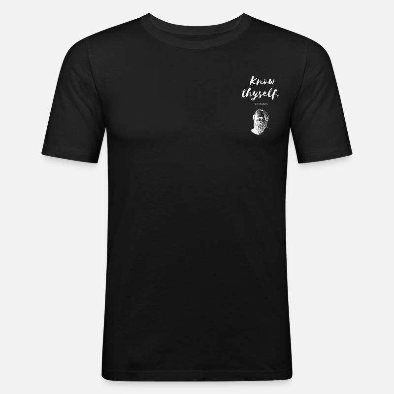 Know tyself Socrates - T-shirt près du corps Homme - noir