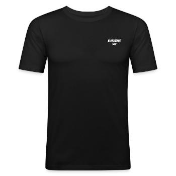 Retro Motorroller Mofa Moped Vintage Roller - Männer Slim Fit T-Shirt - Schwarz - Vorne - Nik (191cm)