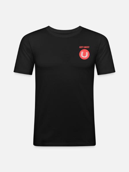 Get Lucky/Horseshoe - Men's Slim Fit T-Shirt - black