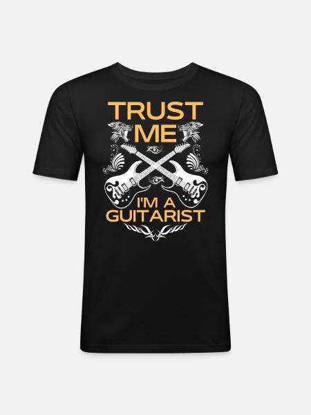 Gitarrist 1 - Männer Slim Fit T-Shirt - Schwarz