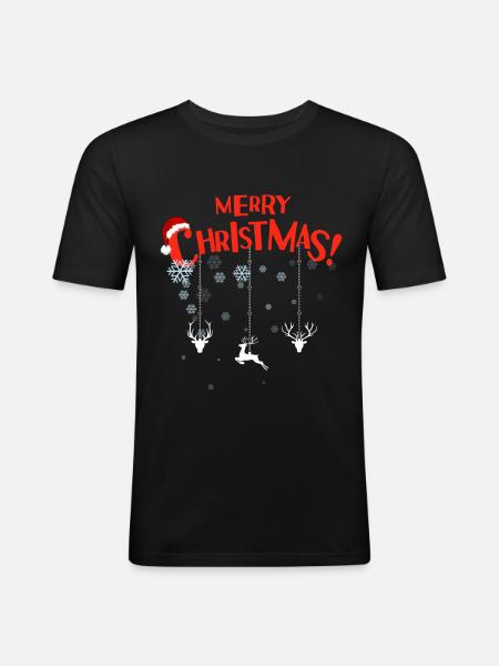merry christmas - Men's Slim Fit T-Shirt - black