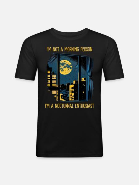 Nocturnal Enthusiast - Men's Slim Fit T-Shirt - black