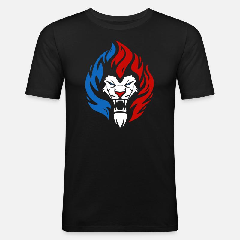 Tschetschenischer Löwe - Männer Slim Fit T-Shirt - Schwarz