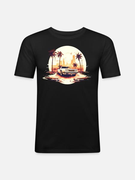 Muscle car - Men's Slim Fit T-Shirt - black