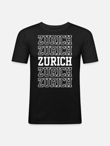 Zurich Suisse - T-shirt près du corps Homme - noir