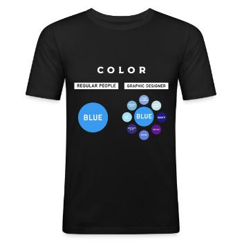 Grafisch Ontwerper Grafisch Ontwerper Kunstenaar - Mannen slim fit T-shirt - zwart - Voor - Nik (191cm)