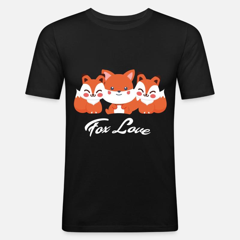 Fuchs - Männer Slim Fit T-Shirt - Schwarz