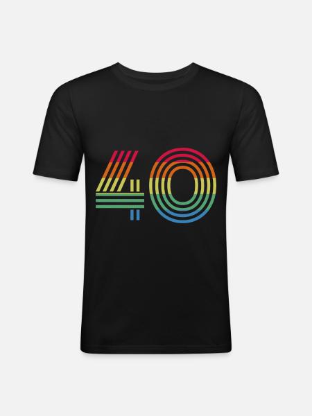 Number 40 - Men's Slim Fit T-Shirt - black