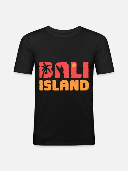 Surfergirl Bali Surfer Surfboard - Men's Slim Fit T-Shirt - black