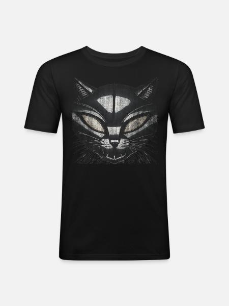 EvilCat Robot - T-shirt près du corps Homme - noir