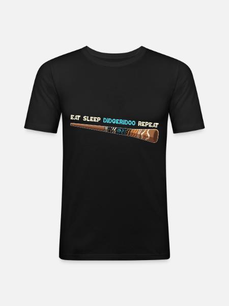 Eat Sleep Didgeridoo Repeat - Men's Slim Fit T-Shirt - black