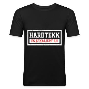 Hardtekk Rave Konzert Party Geburtstag Geschenk - Männer Slim Fit T-Shirt - Schwarz - Vorne - Nik (191cm)