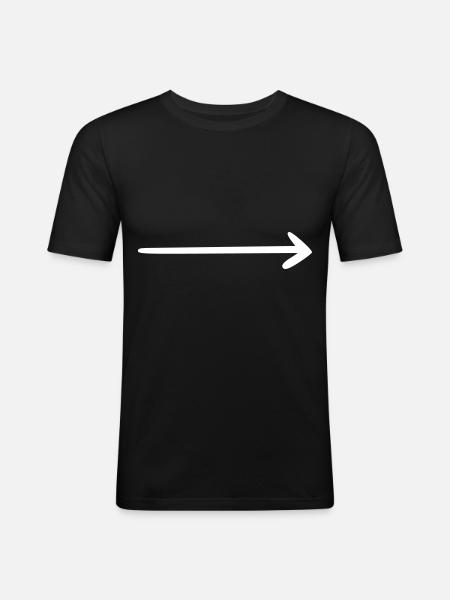 Arrow drawing sketch white - Men's Slim Fit T-Shirt - black