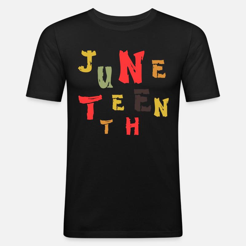 Witzige Tshirts Juneteenth Geschenkidee Männer - Männer Slim Fit T-Shirt - Schwarz