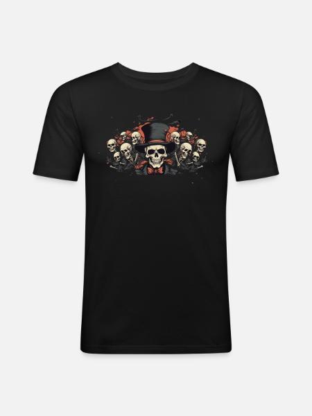 Skelette - Männer Slim Fit T-Shirt - Schwarz