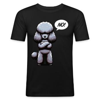 No Pudel Pudelbesitzer Pudelliebhaber Pudelhund - Männer Slim Fit T-Shirt - Schwarz - Vorne - Nik (191cm)