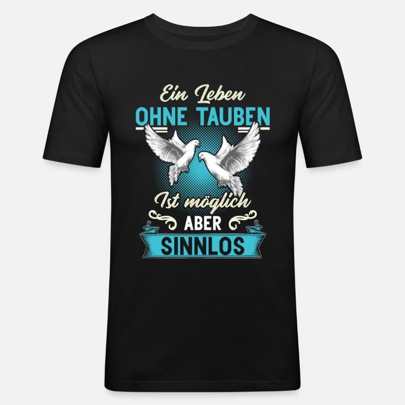 Brieftaube Tauben Flüsterer Taubenzüchter Geschenk - Männer Slim Fit T-Shirt - Schwarz