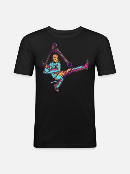 Stunt Scooter - Männer Slim Fit T-Shirt - Schwarz