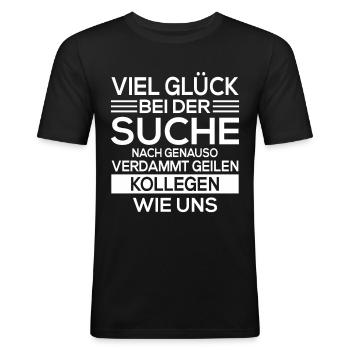 Abschied Kollegen Geschenk Rente Kündigung Idee - Männer Slim Fit T-Shirt - Schwarz - Vorne - Nik (191cm)