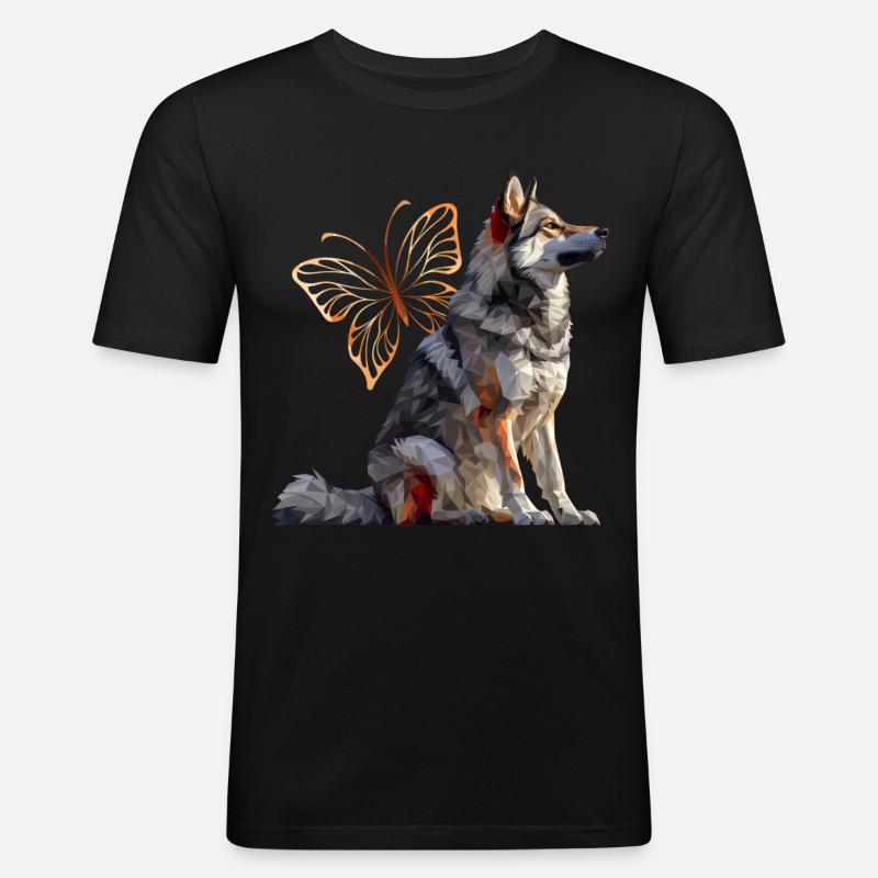 Elchhund - Männer Slim Fit T-Shirt - Schwarz