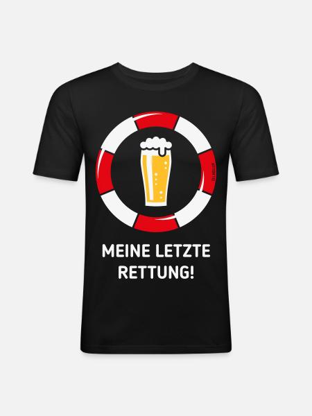 Mon dernier recours ! (Bière / Willibecher / NEG) - T-shirt près du corps Homme - noir