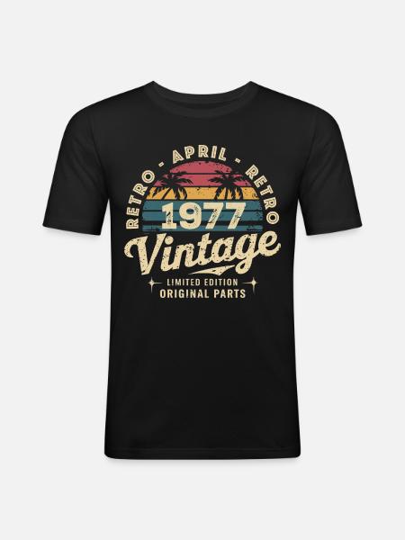 April 1977 - April 1977 - Men's Slim Fit T-Shirt - black