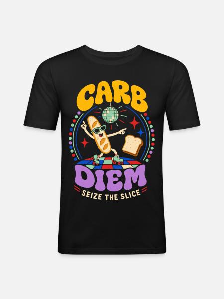 Carb Diem – Use the Bread Slice - Men's Slim Fit T-Shirt - black