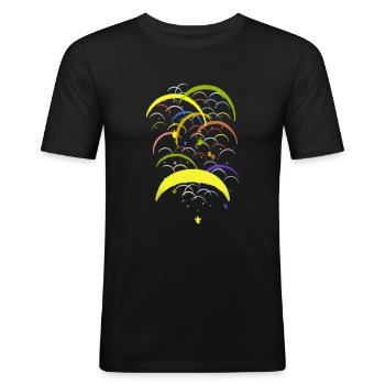 Parapente Gleitschirm Paragliding cross - t-shirts - T-shirt près du corps Homme - noir - Devant - Nik (191cm)