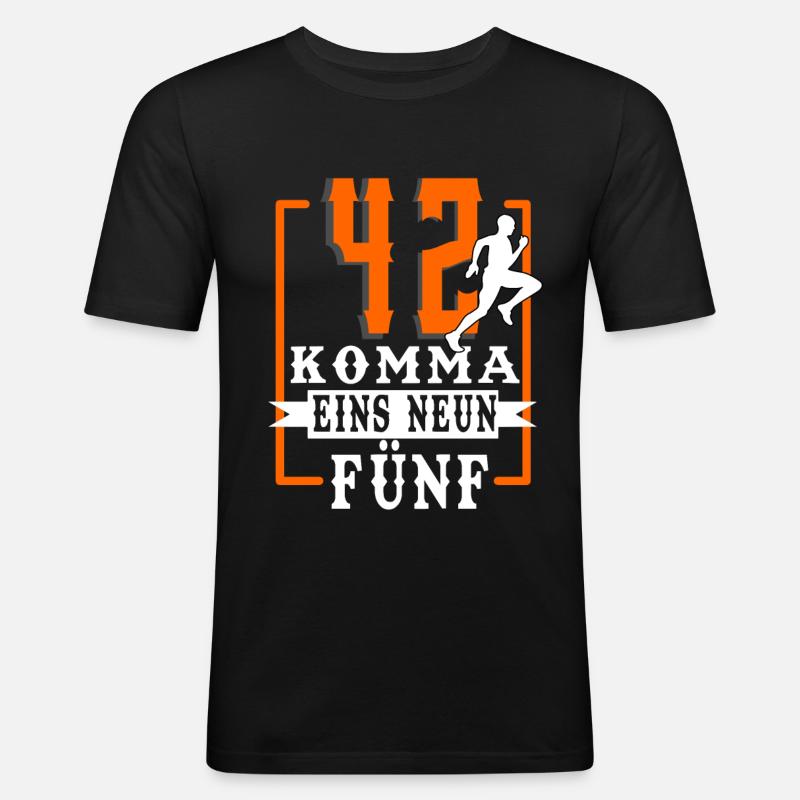 Marathon - Männer Slim Fit T-Shirt - Schwarz