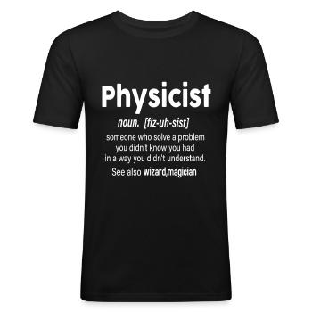 Physicist definition - T-shirt près du corps Homme - noir - Devant - Nik (191cm)