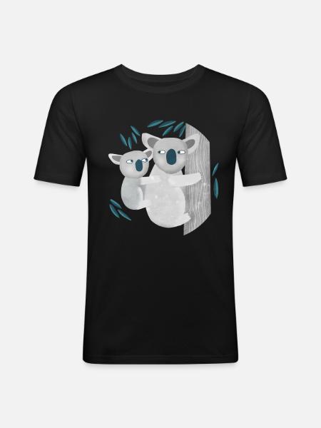 Koala - T-shirt près du corps Homme - noir