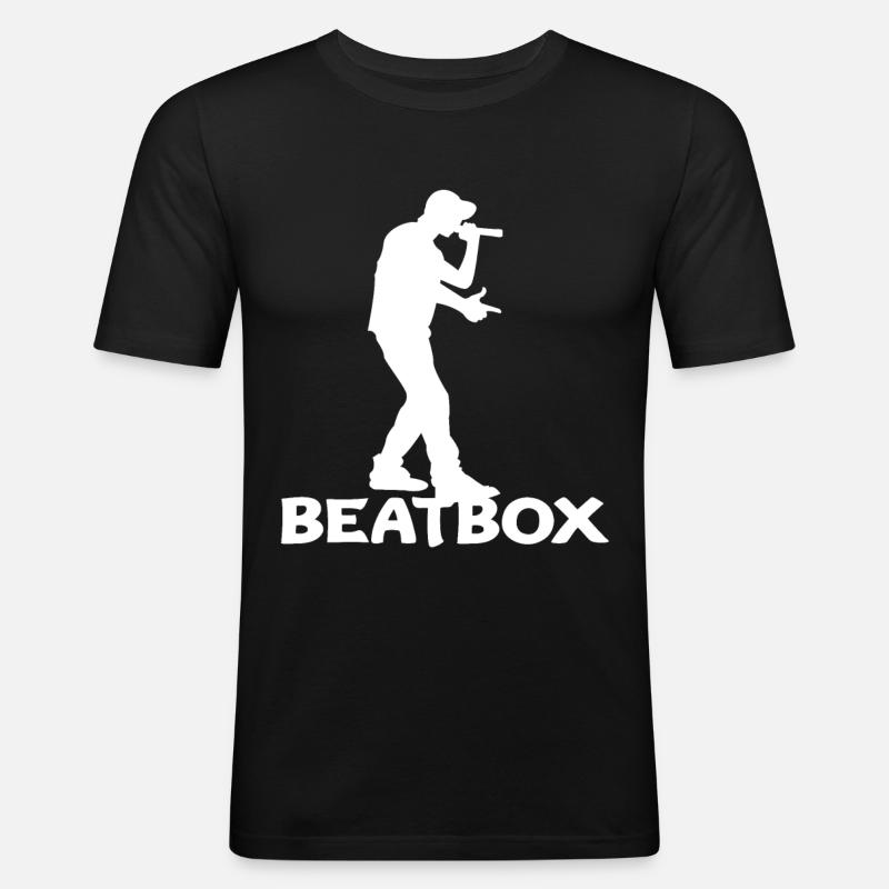 Beatbox - Männer Slim Fit T-Shirt - Schwarz