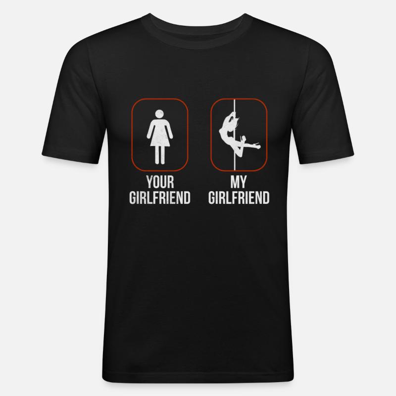 Pole Dance - Männer Slim Fit T-Shirt - Schwarz