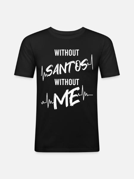 Santos - Männer Slim Fit T-Shirt - Schwarz