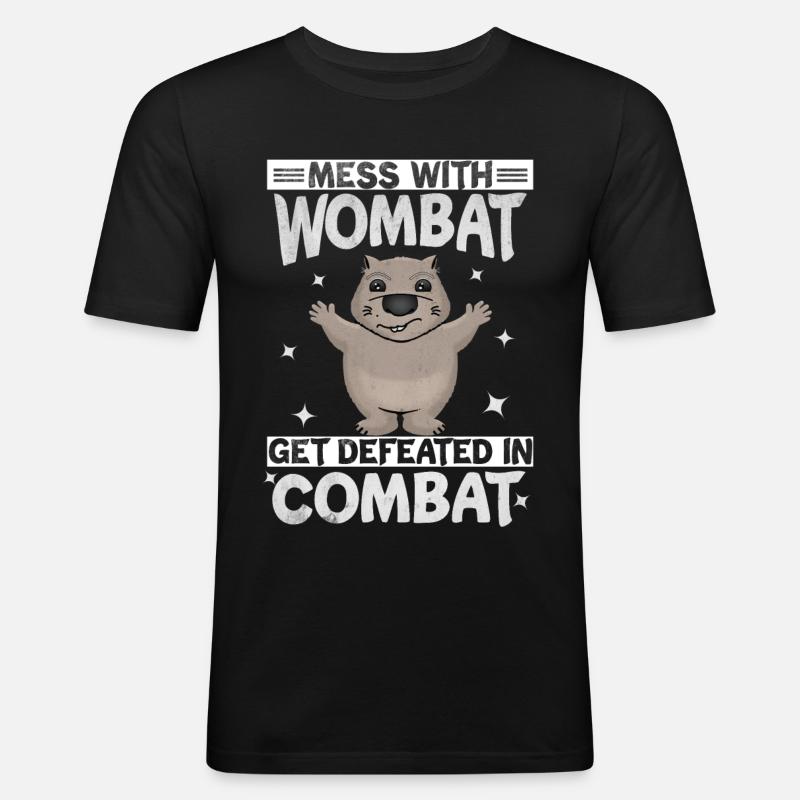 Wombat - Männer Slim Fit T-Shirt - Schwarz