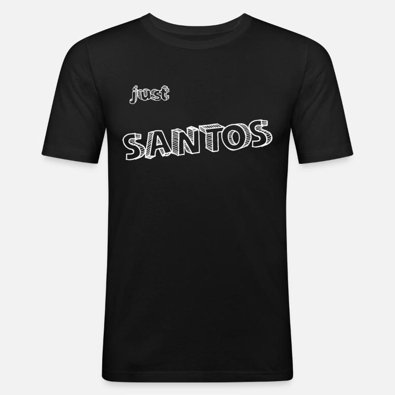 Santos Name - Männer Slim Fit T-Shirt - Schwarz