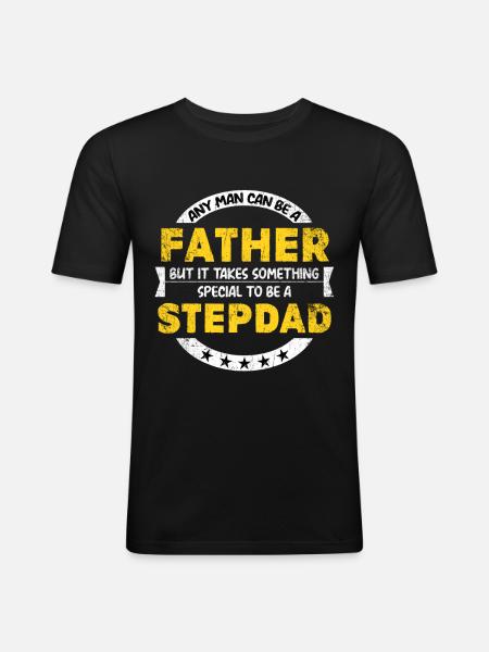 Stepfather bonus dad family gift - Men's Slim Fit T-Shirt - black